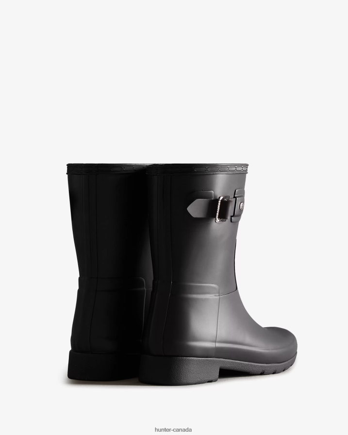 208Z2Z45 Hunter Boots - Hunter Women Refined Slim Fit Short Rain Boots Black