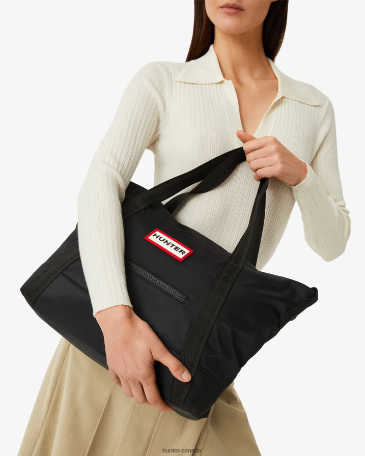 208Z2Z457 Hunter Boots - Hunter Men Nylon Medium Top Clip Tote Bag Black