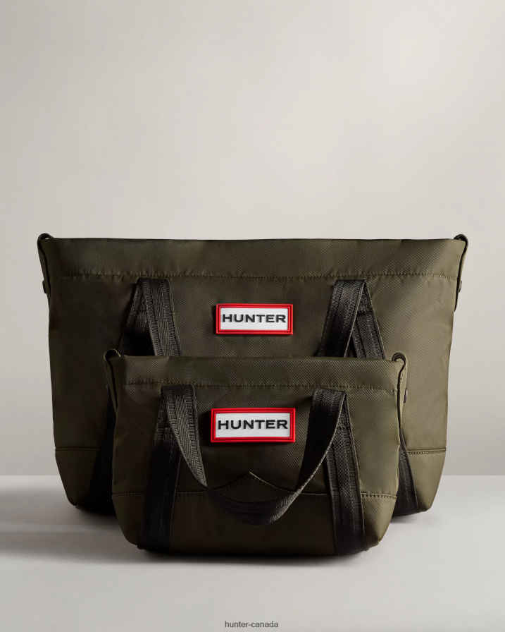208Z2Z458 Hunter Canada - Hunter Men Nylon Medium Top Clip Tote Bag Dark Olive