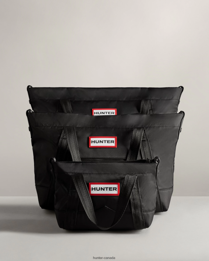 208Z2Z461 Hunter Boots - Hunter Men Nylon Mini Top Clip Tote Bag Black