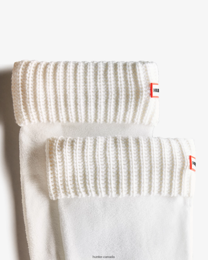 208Z2Z473 Hunter Boots - Hunter Women Half Cardigan Knitted Cuff Tall Boot Socks White