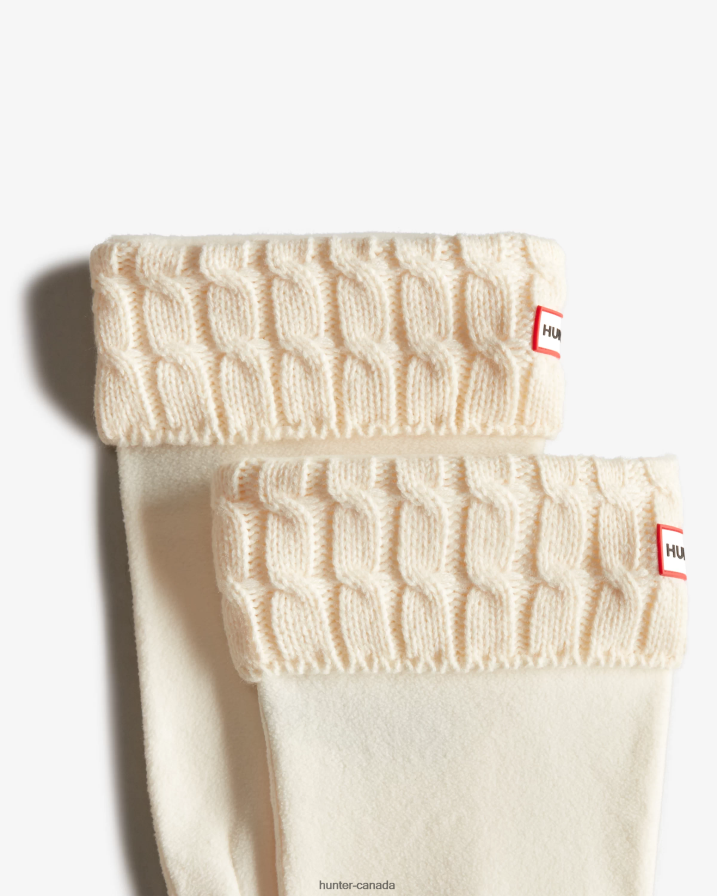 208Z2Z475 Hunter Boots Sale - Hunter Women 6 Stitch Cable Knitted Cuff Tall Boot Socks White