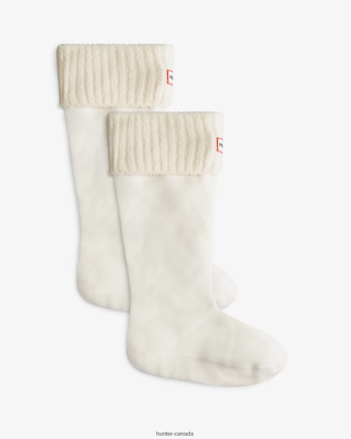 208Z2Z481 Hunter Boots - Hunter Men Recycled Nylon Blend Cuff Tall Boot Socks White
