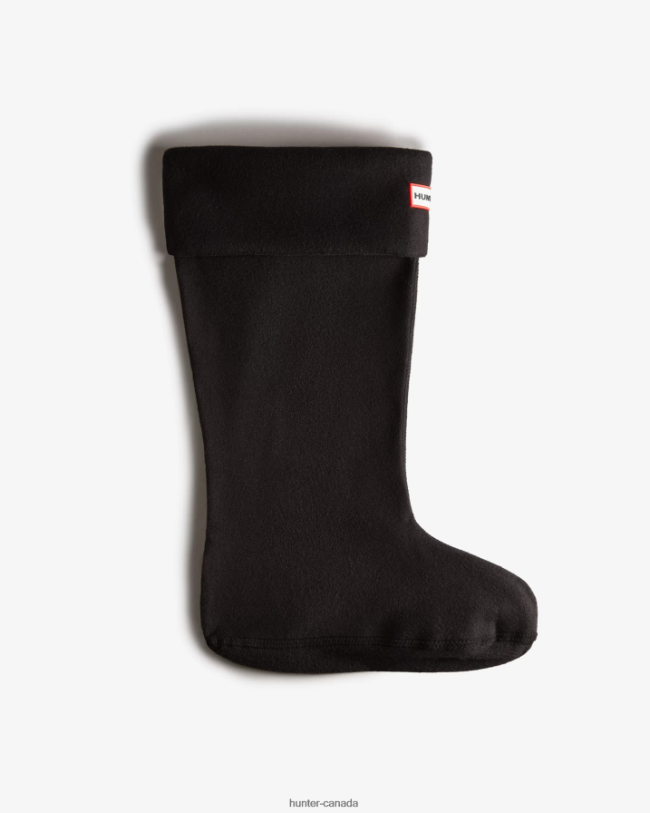 208Z2Z487 Hunter Boots Sale - Hunter Women Recycled Fleece Cuff Wide Tall Boot Socks Black