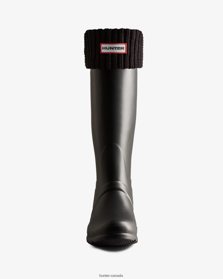 208Z2Z489 Hunter Boots - Hunter Men Recycled Half Cardigan Cuff Tall Boot Socks Black