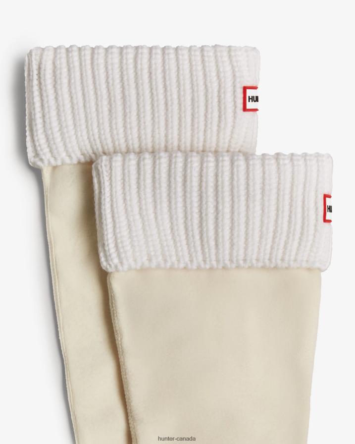 208Z2Z490 Hunter Canada - Hunter Men Recycled Half Cardigan Cuff Tall Boot Socks White