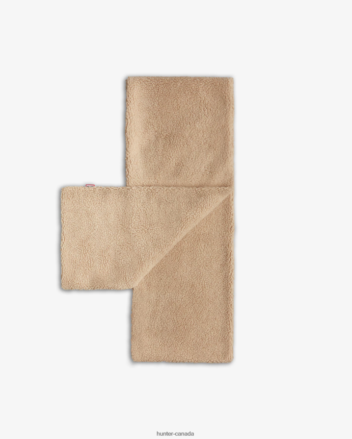 208Z2Z496 Hunter Outlet - Hunter Men Wanderer Vegan Shearling Pull Through Scarf White Willow