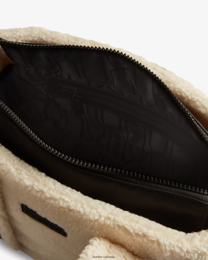 208Z2Z499 Hunter Boots Sale - Hunter Men Wanderer Vegan Shearling Mini Tote Bag White Willow