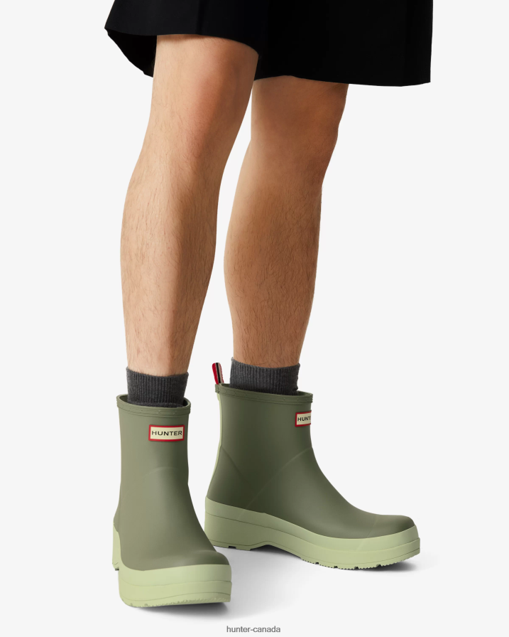 208Z2Z501 Hunter Boots - Hunter Men Play Short Rain Boots Lichen Green/Everglade Green