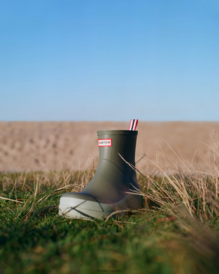 208Z2Z501 Hunter Boots - Hunter Men Play Short Rain Boots Lichen Green/Everglade Green