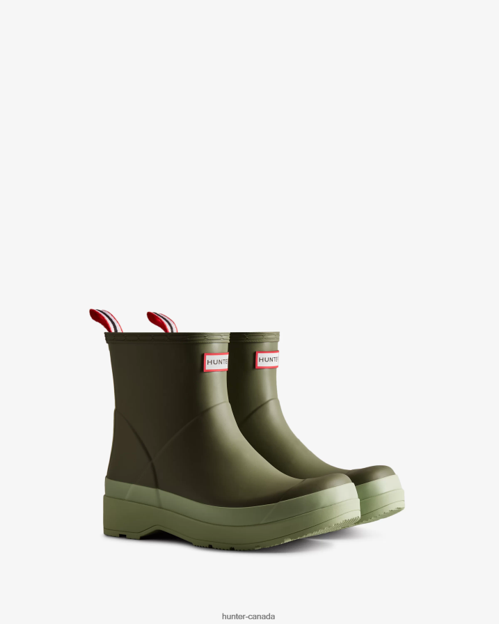 208Z2Z501 Hunter Boots - Hunter Men Play Short Rain Boots Lichen Green/Everglade Green