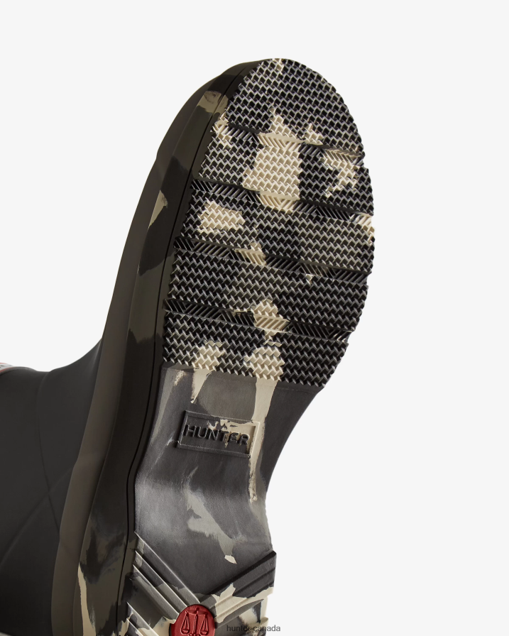 208Z2Z503 Hunter Boots Sale - Hunter Men Play Short Colour Splash Sole Rain Boots Black/Mere/Shaded White