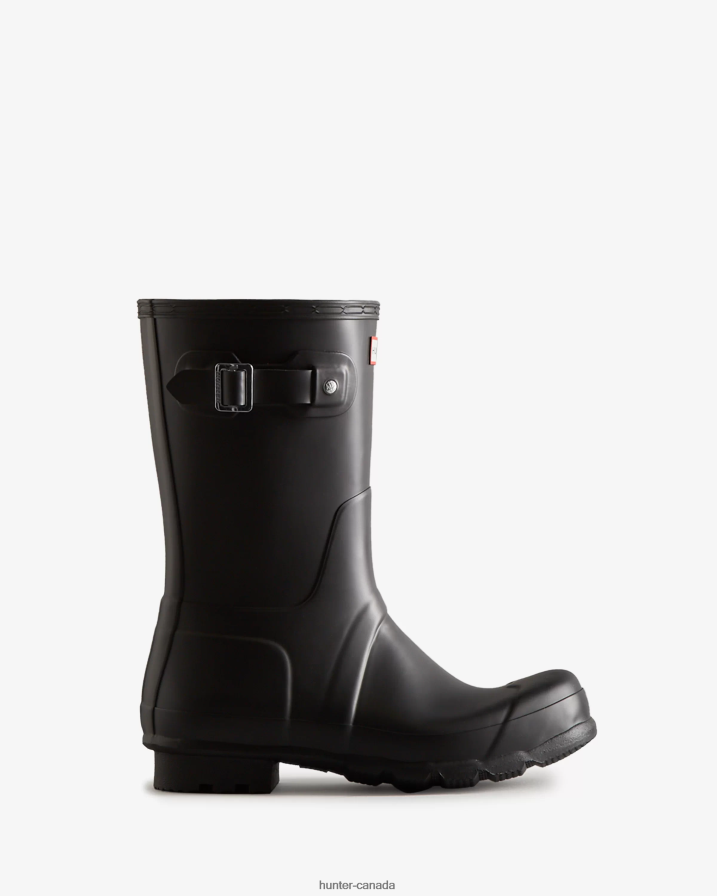 208Z2Z504 Hunter Outlet - Hunter Men Original Short Rain Boots Black