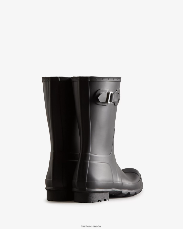 208Z2Z504 Hunter Outlet - Hunter Men Original Short Rain Boots Black