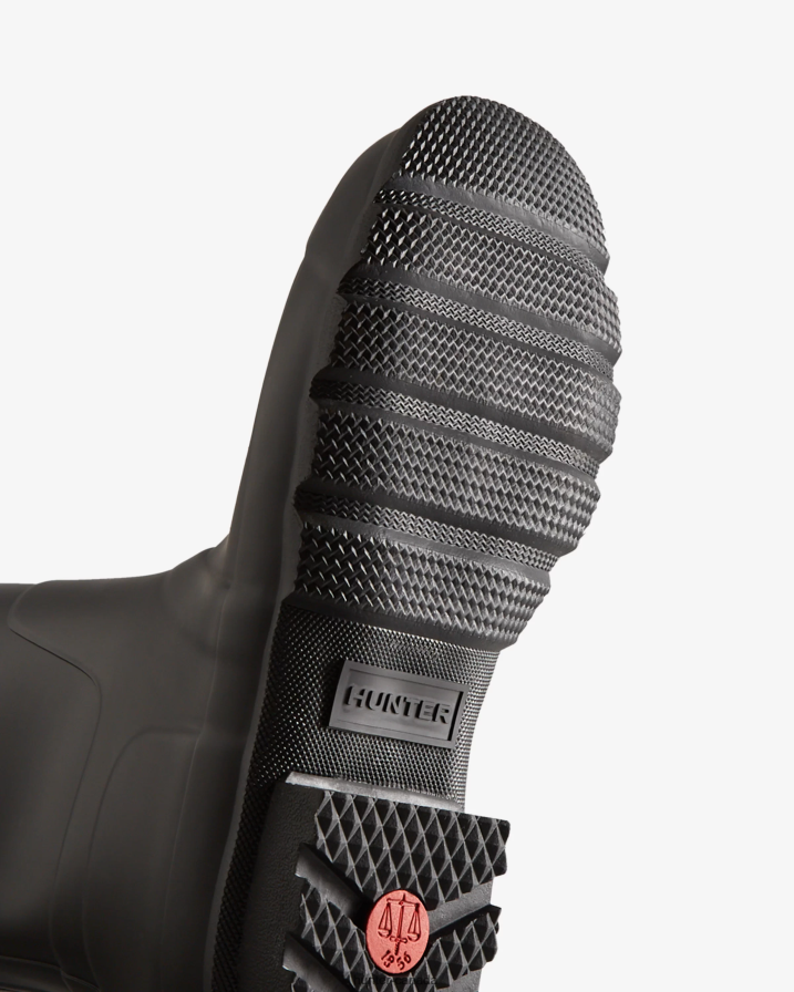 208Z2Z504 Hunter Outlet - Hunter Men Original Short Rain Boots Black