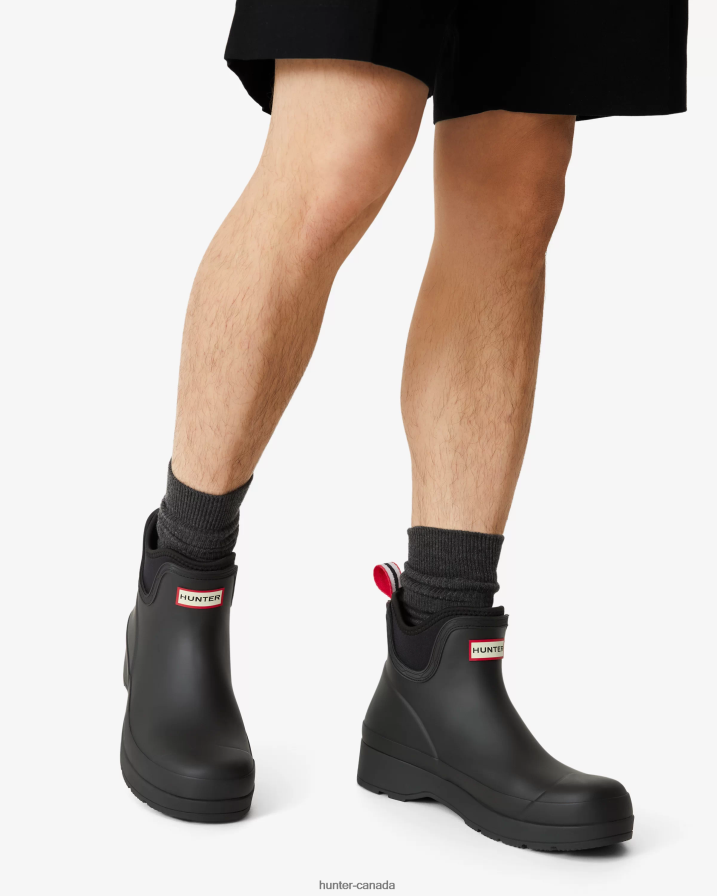 208Z2Z508 Hunter Outlet - Hunter Men Play Neoprene Chelsea Boots Black