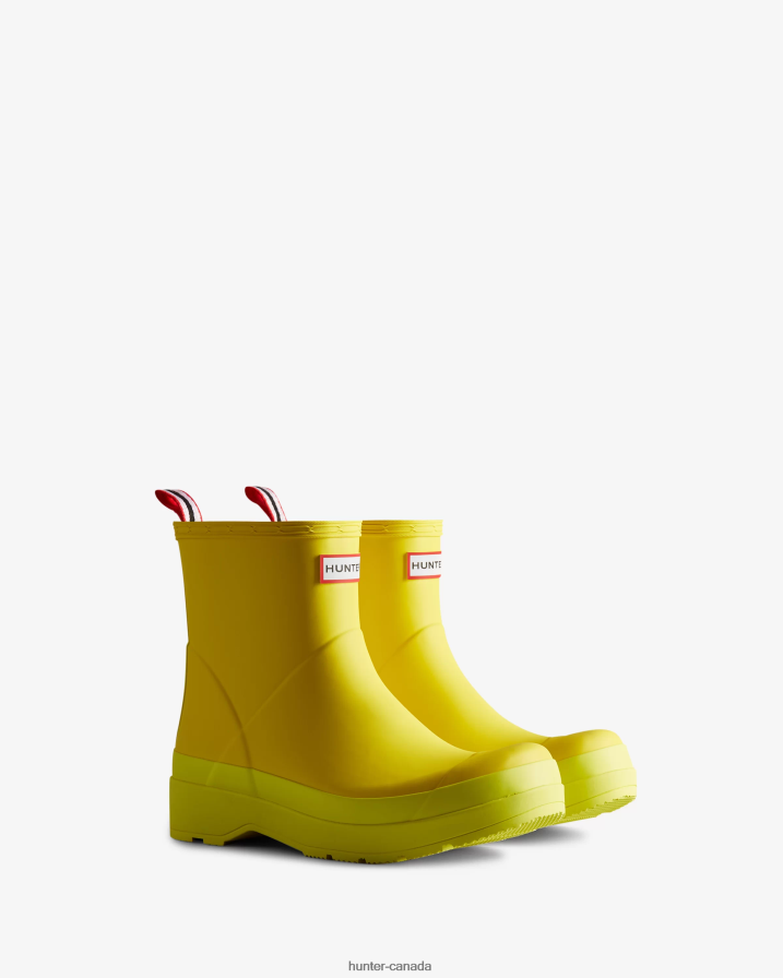 208Z2Z511 Hunter Boots Sale - Hunter Men Play Short Rain Boots Illuminating Yellow/Zesty Yellow