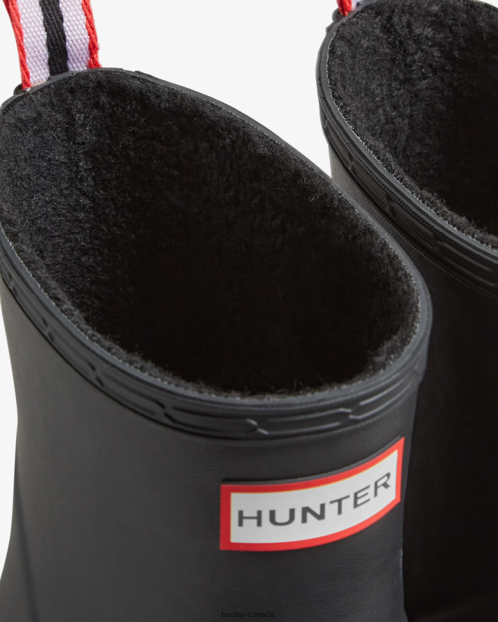 208Z2Z513 Hunter Boots - Hunter Men Play Vegan Shearling Insulated Short Rain Boots Black