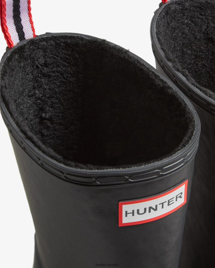 208Z2Z514 Hunter Canada - Hunter Men Play Vegan Shearling Insulated Mid-Height Rain Boots Black