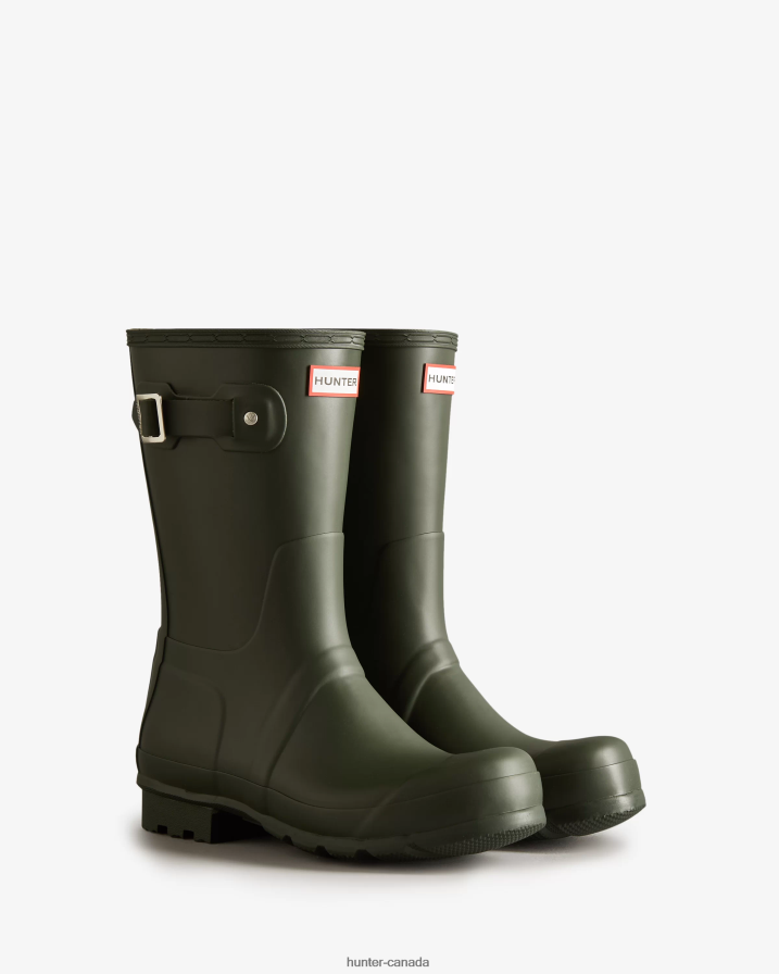208Z2Z518 Hunter Canada - Hunter Men Original Short Rain Boots Dark Olive