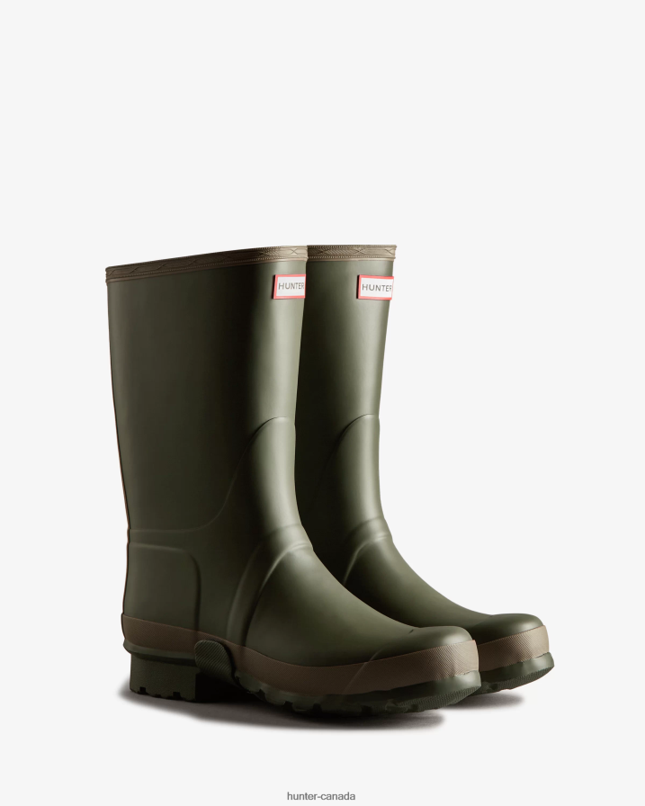 208Z2Z529 Hunter Boots - Hunter Men Gardener Rain Boots Dark Olive/Clay