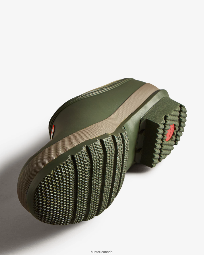 208Z2Z531 Hunter Boots Sale - Hunter Men Gardener Clogs Dark Olive/Clay