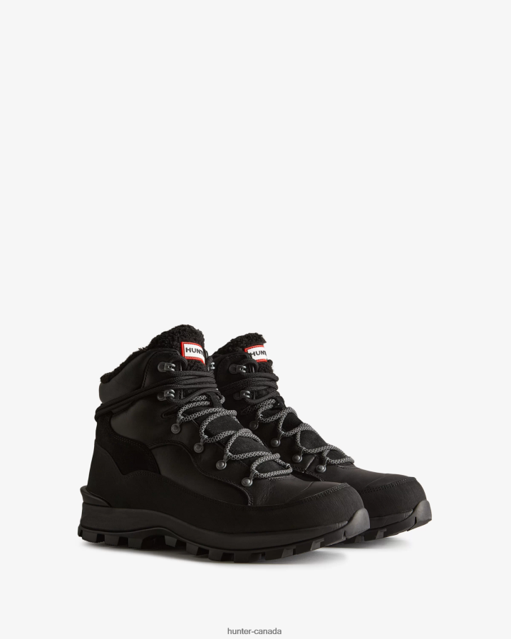 208Z2Z537 Hunter Boots - Hunter Men Explorer Insulated Lace-Up Leather Commando Boots Black