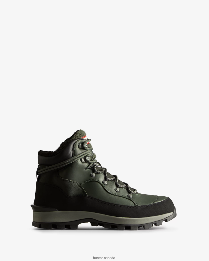 208Z2Z538 Hunter Canada - Hunter Men Explorer Insulated Lace-Up Leather Commando Boots Olive/Black