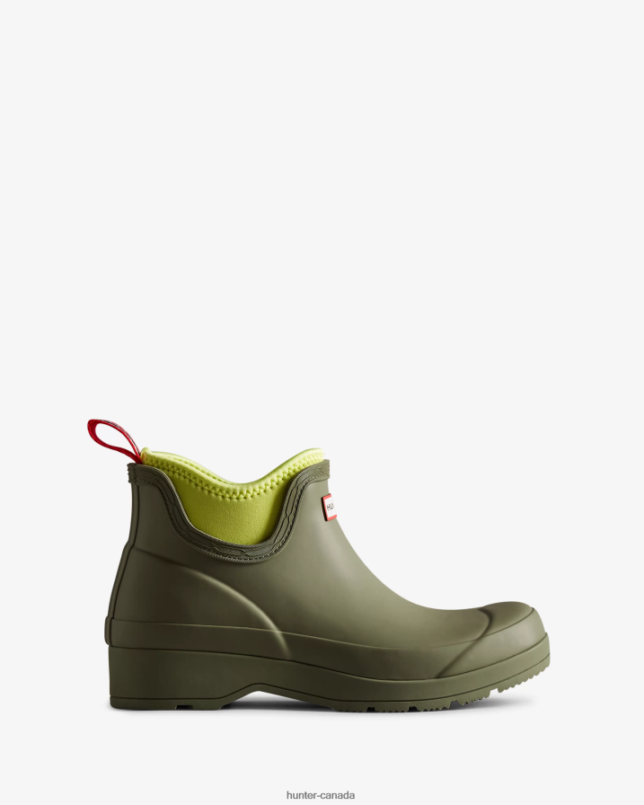 208Z2Z54 Hunter Canada - Hunter Women Play Neoprene Chelsea Boots Lichen Green/Zesty Yellow