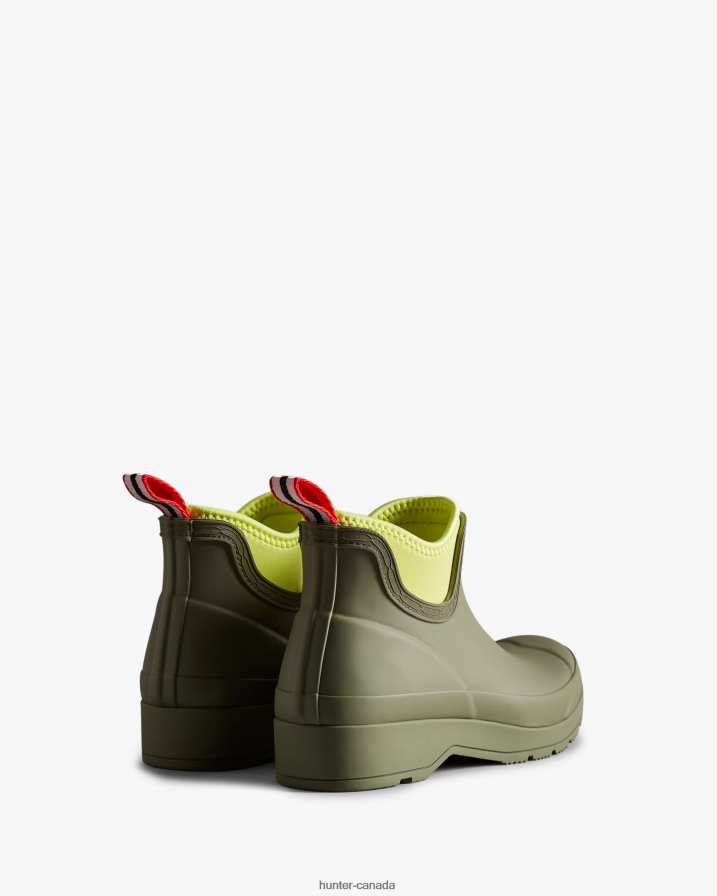 208Z2Z54 Hunter Canada - Hunter Women Play Neoprene Chelsea Boots Lichen Green/Zesty Yellow