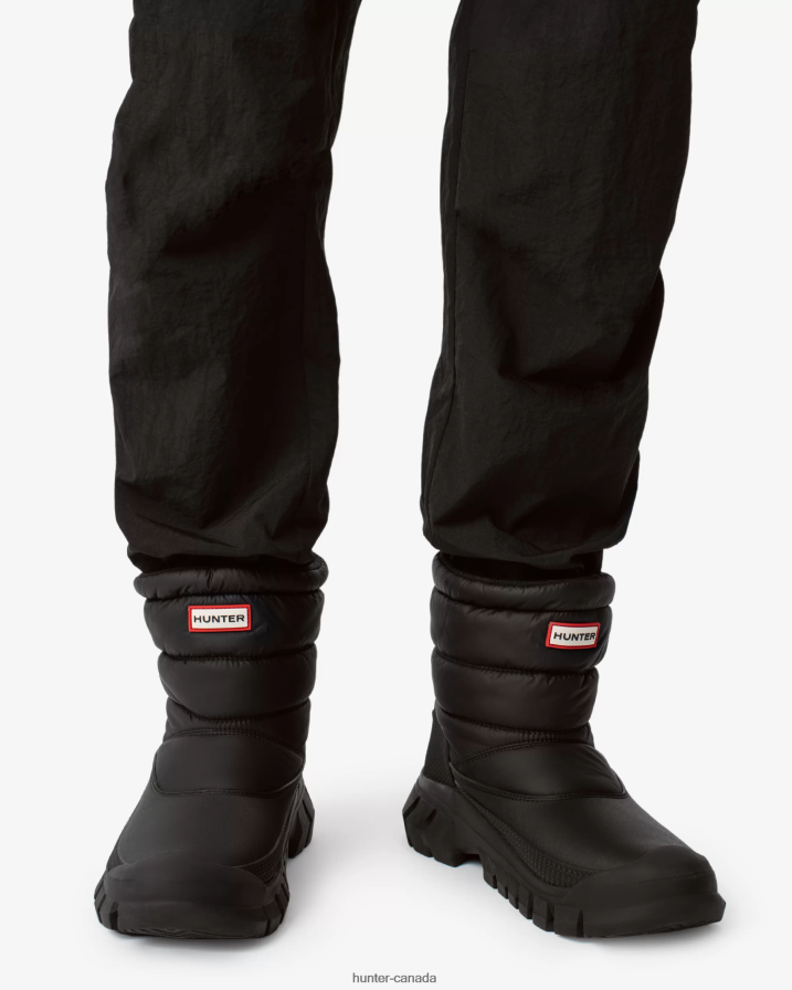208Z2Z540 Hunter Outlet - Hunter Men Intrepid Insulated Short Snow Boots Black