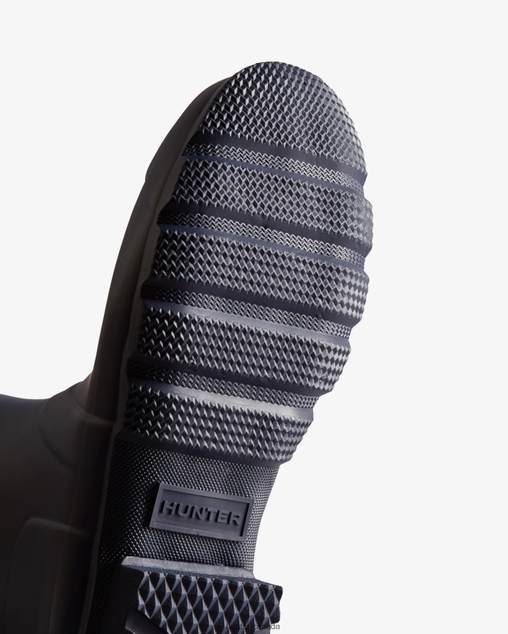 208Z2Z542 Hunter Canada - Hunter Men Rowing Blazers Zig Zag Short Rain Boots Evening Blue/Sundried Red