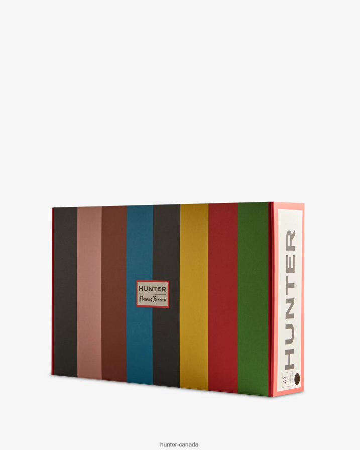 208Z2Z542 Hunter Canada - Hunter Men Rowing Blazers Zig Zag Short Rain Boots Evening Blue/Sundried Red