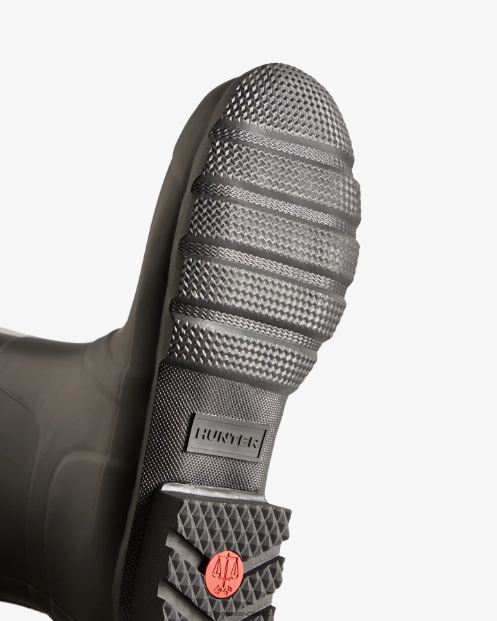 208Z2Z548 Hunter Outlet - Hunter Men Short Side Adjustable Rain Boots Black