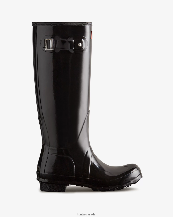 208Z2Z55 Hunter Boots Sale - Hunter Women Original Tall Gloss Rain Boots Black