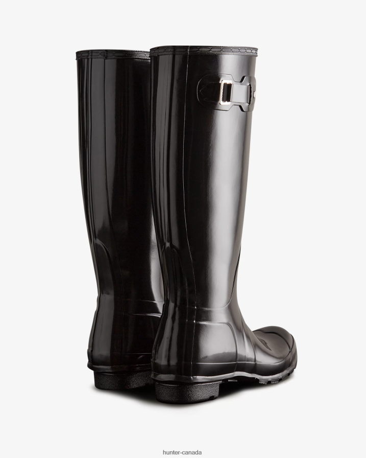 208Z2Z55 Hunter Boots Sale - Hunter Women Original Tall Gloss Rain Boots Black