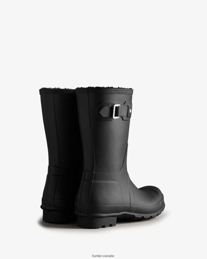 208Z2Z555 Hunter Boots Sale - Hunter Men Short Insulated Rain Boots Black