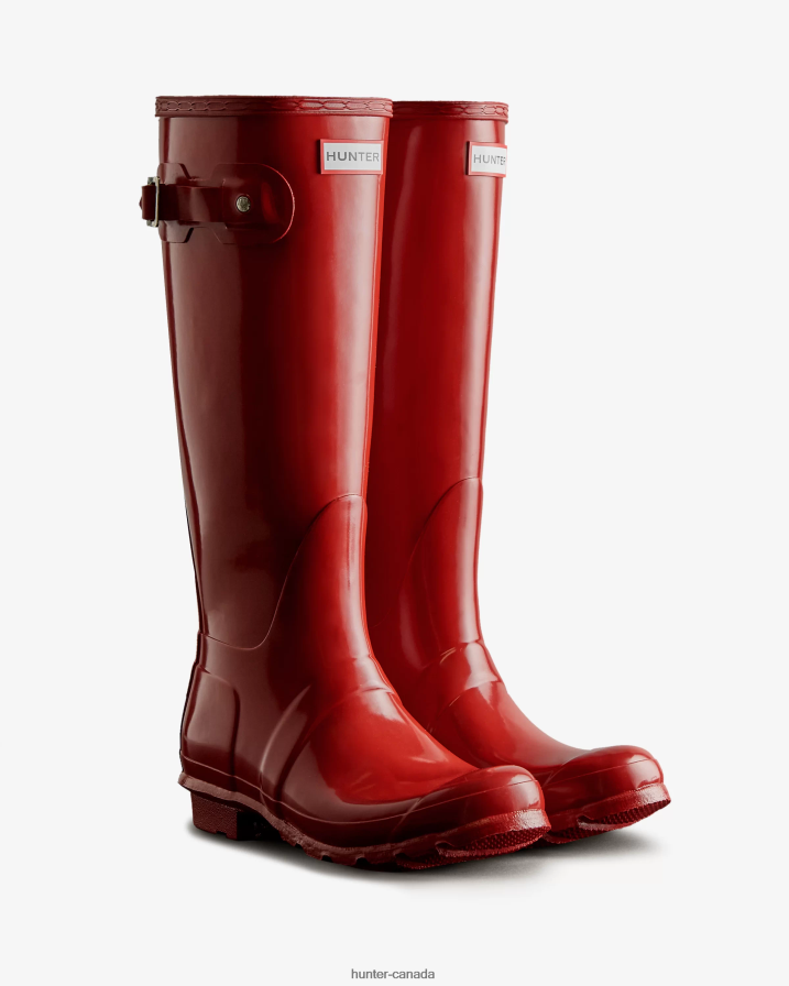 208Z2Z56 Hunter Outlet - Hunter Women Original Tall Gloss Rain Boots Military Red