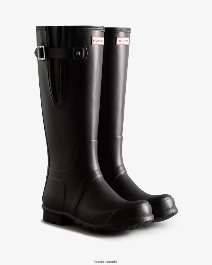 208Z2Z561 Hunter Boots - Hunter Men Tall Side Adjustable Rain Boots Black