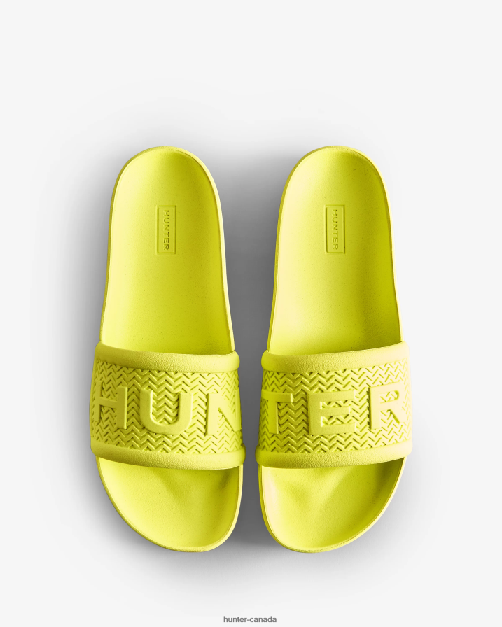 208Z2Z567 Hunter Boots Sale - Hunter Men BLOOM Slides Zesty Yellow