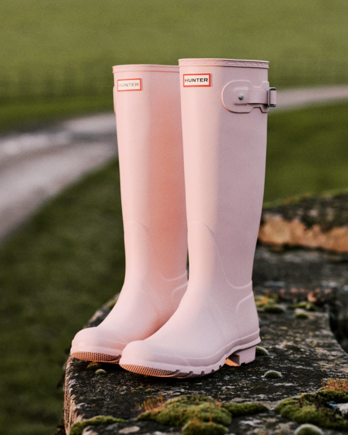 208Z2Z57 Hunter Boots - Hunter Women Original Tall Rain Boots Faded Rose