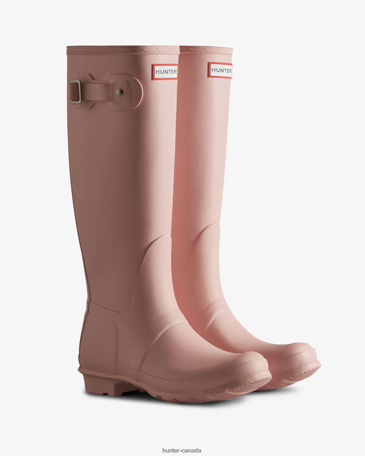 208Z2Z57 Hunter Boots - Hunter Women Original Tall Rain Boots Faded Rose