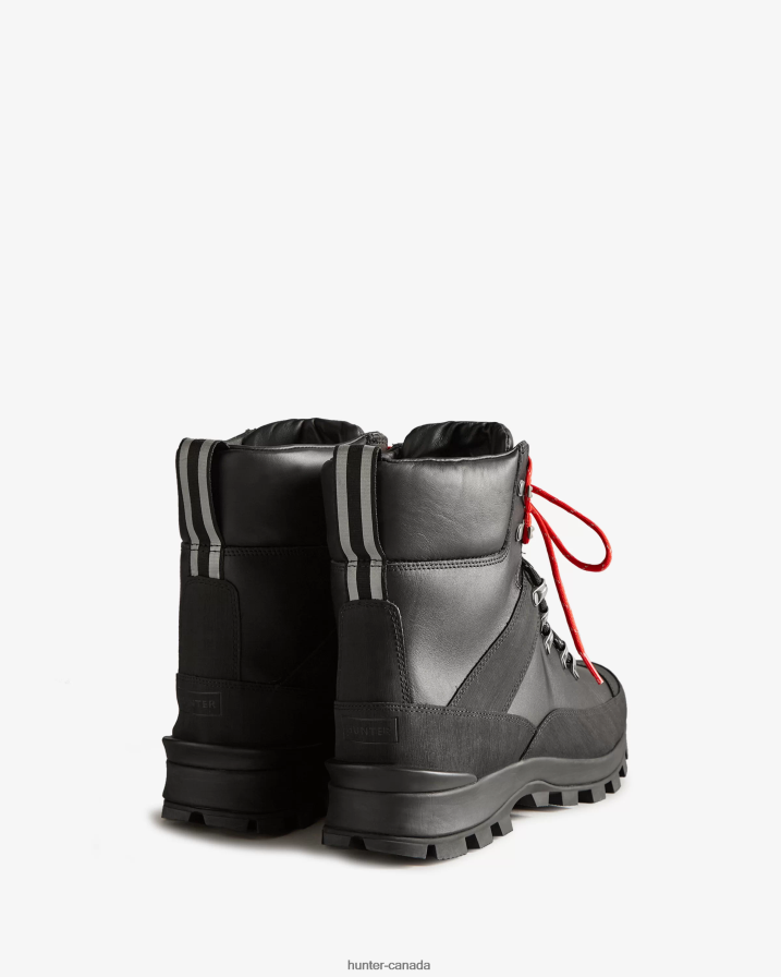 208Z2Z572 Hunter Outlet - Hunter Men Insulated Leather Commando Boots Black