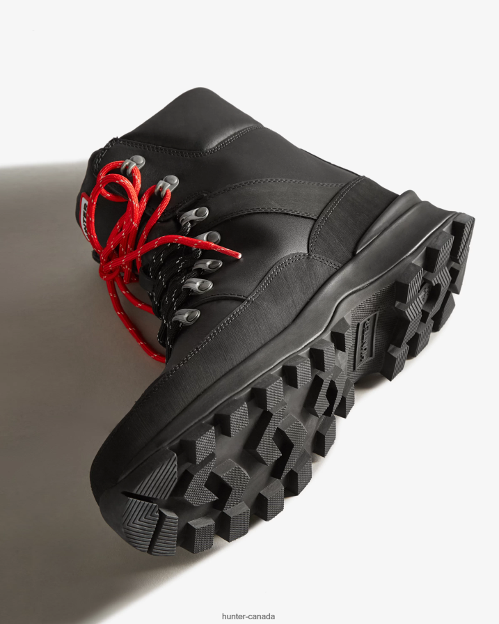 208Z2Z572 Hunter Outlet - Hunter Men Insulated Leather Commando Boots Black