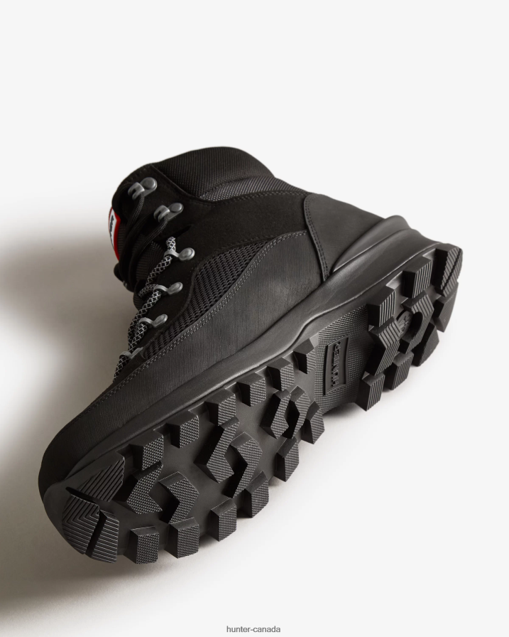 208Z2Z575 Hunter Boots Sale - Hunter Men Explorer Insulated Lace-Up Commando Boots Black