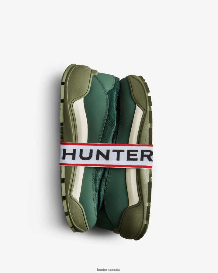 208Z2Z577 Hunter Boots - Hunter Men Travel Explorer Lace-Up Commando Boots Thicket Green/Shaded White/Linear Rainbow