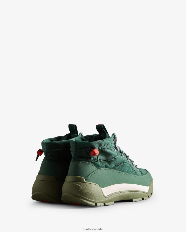 208Z2Z577 Hunter Boots - Hunter Men Travel Explorer Lace-Up Commando Boots Thicket Green/Shaded White/Linear Rainbow