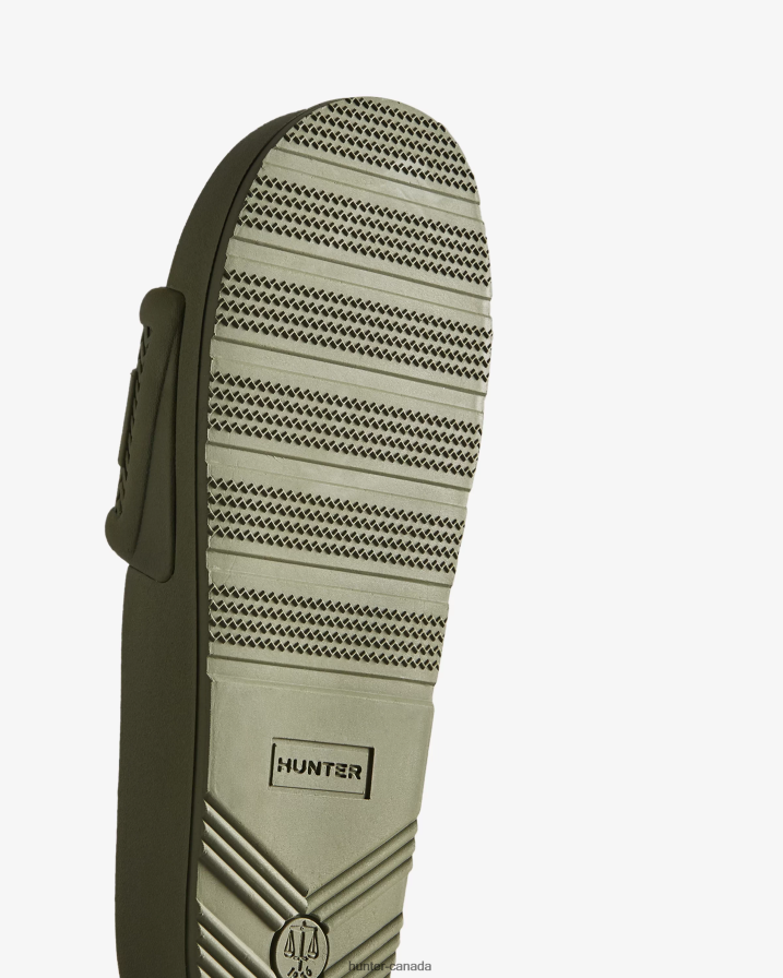 208Z2Z579 Hunter Boots Sale - Hunter Men BLOOM Slides Lichen Green