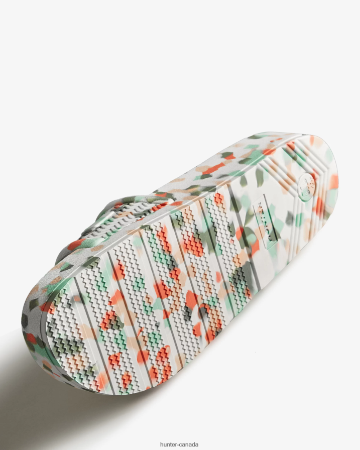 208Z2Z581 Hunter Boots - Hunter Men BLOOM Marble Slides White