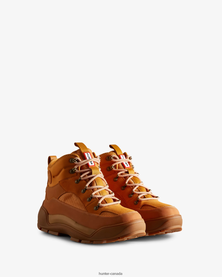 208Z2Z590 Hunter Canada - Hunter Men Urban Explorer Lace-Up Leather Commando Boots Folk Amber/Gum